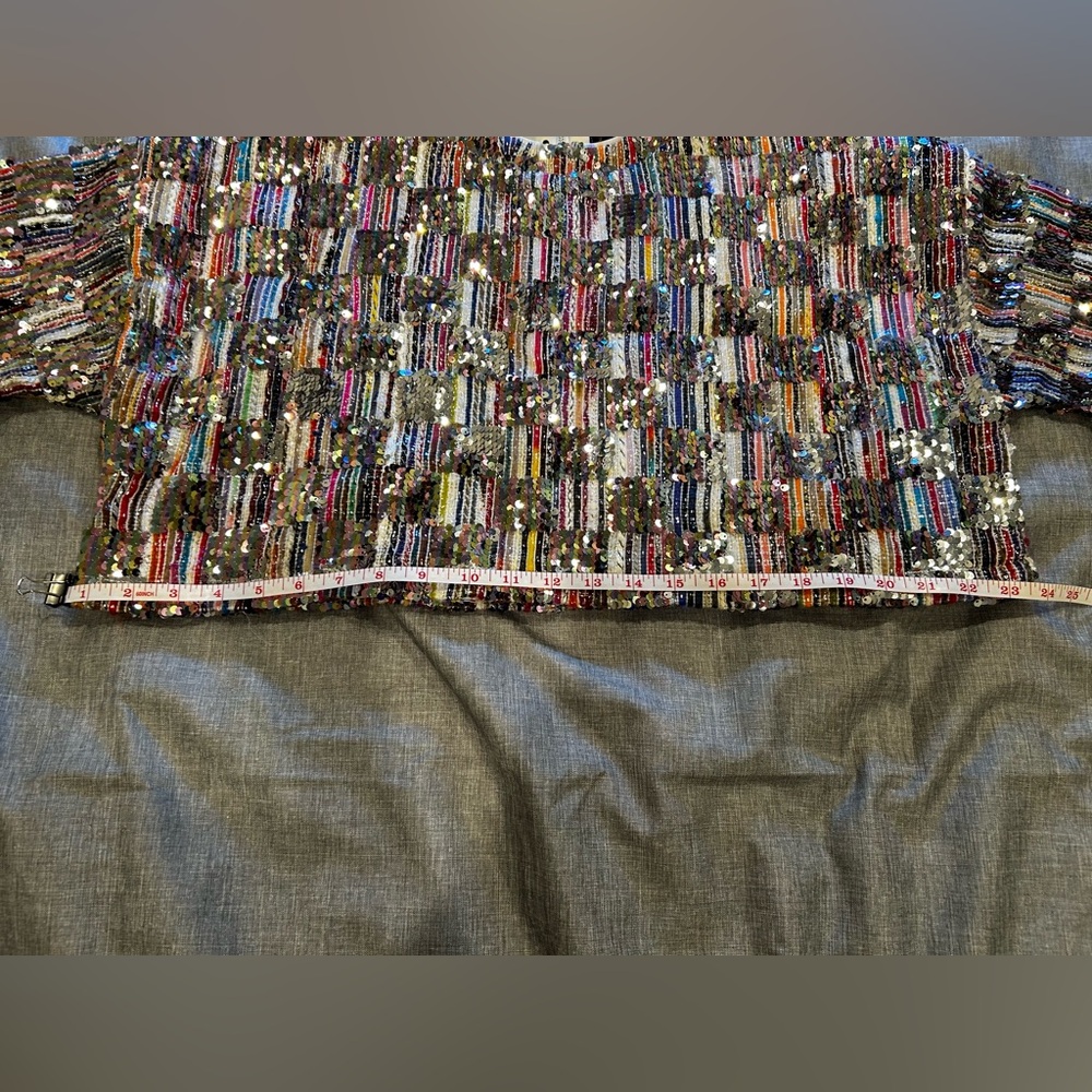 Anna Grace Multicolor Sequin Crop Top - Picture 9 of 12